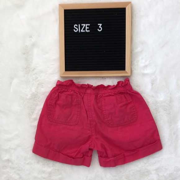 Gymboree pink rolled cuff cotton shorts size 3 - Picture 2 of 5